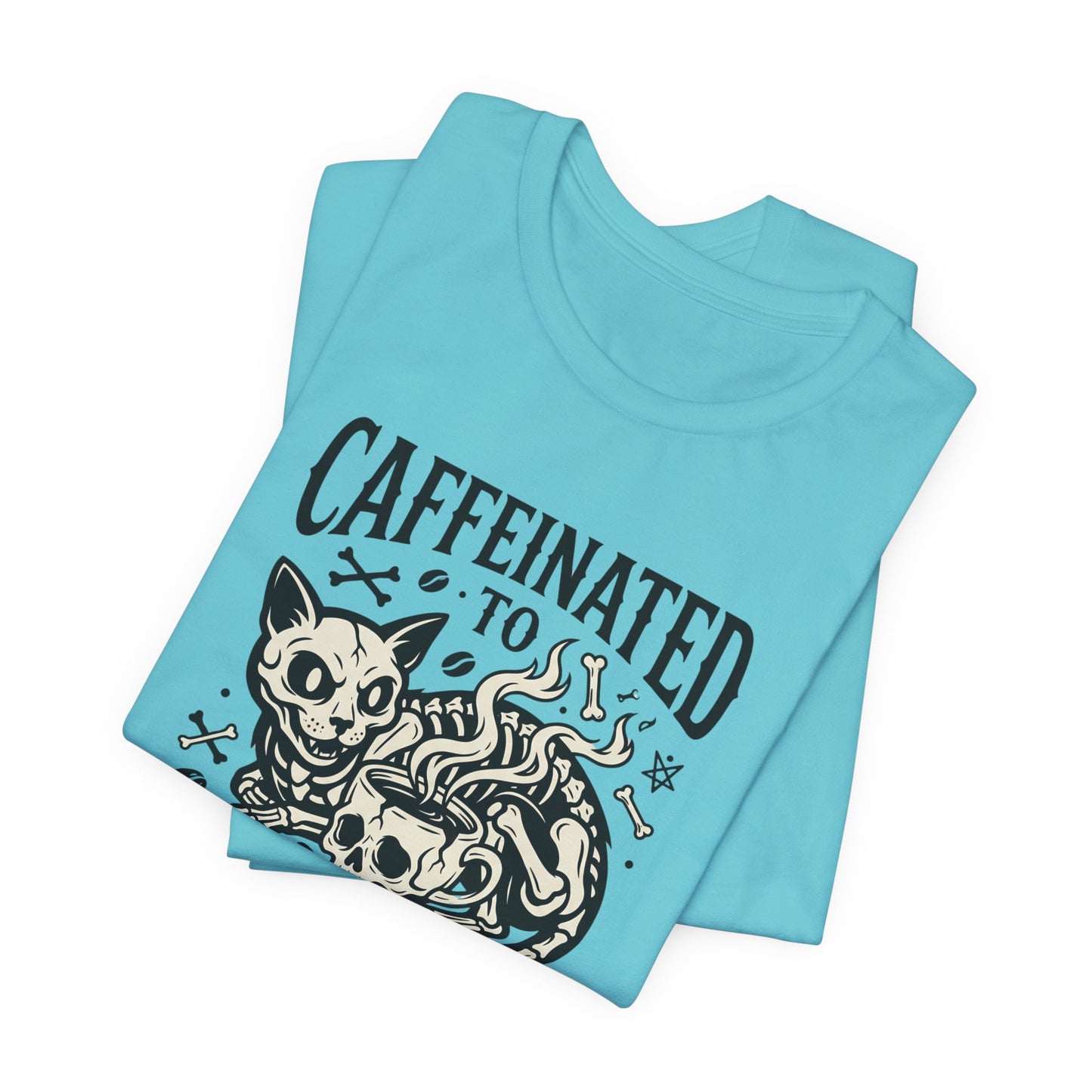 VOID - Caffeinated to the Grave Tee - Coffee Cat Humor Shirt