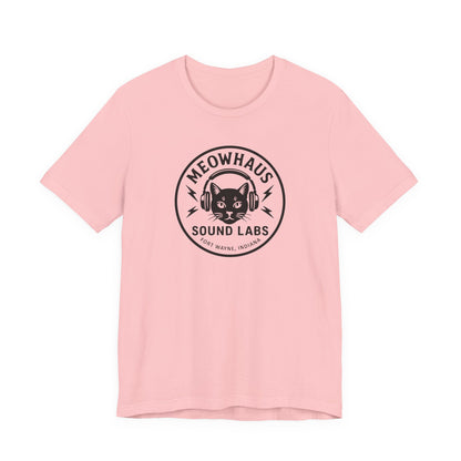 Meowhaus Sound Labs Cat Logo Tee - Clear Variation - Fort Wayne Indiana Audio Sound Music Studio School