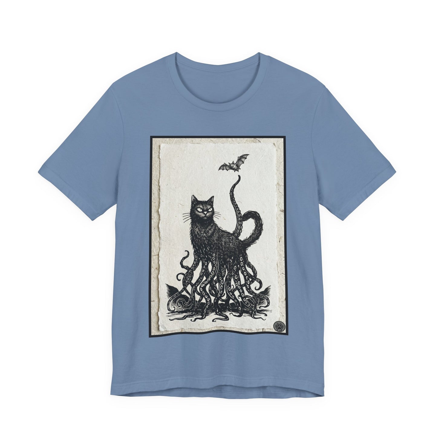OctoCat Catching a Bat - Vintage Paper - Mystic Cat Kraken Tee — Gothic Cat T‑Shirt