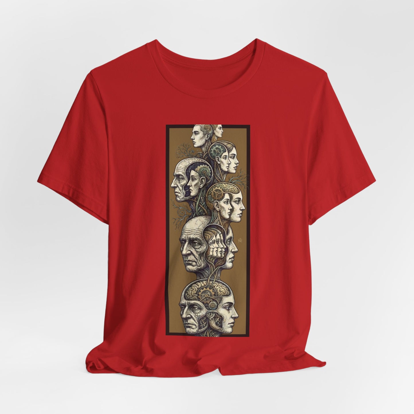 Family of Thought - Gold - Anatomical Heads Vertical Collage T-Shirt