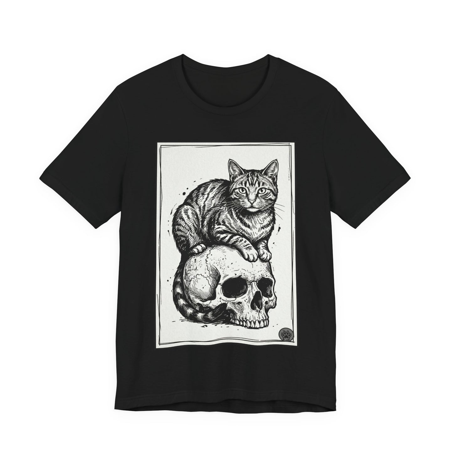 DarkArts Collection - Cat & Skull 3 Graphic Tee — Gothic Cat Skull T‑Shirt