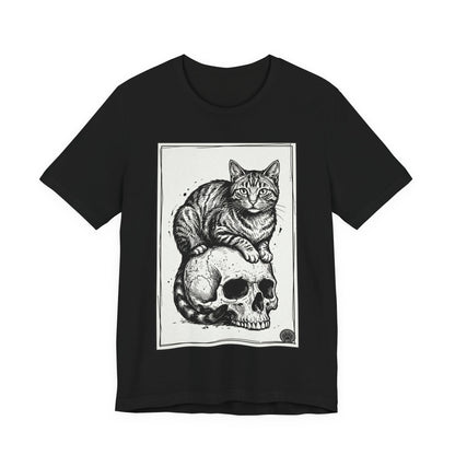 DarkArts Collection - Cat & Skull 3 Graphic Tee — Gothic Cat Skull T‑Shirt