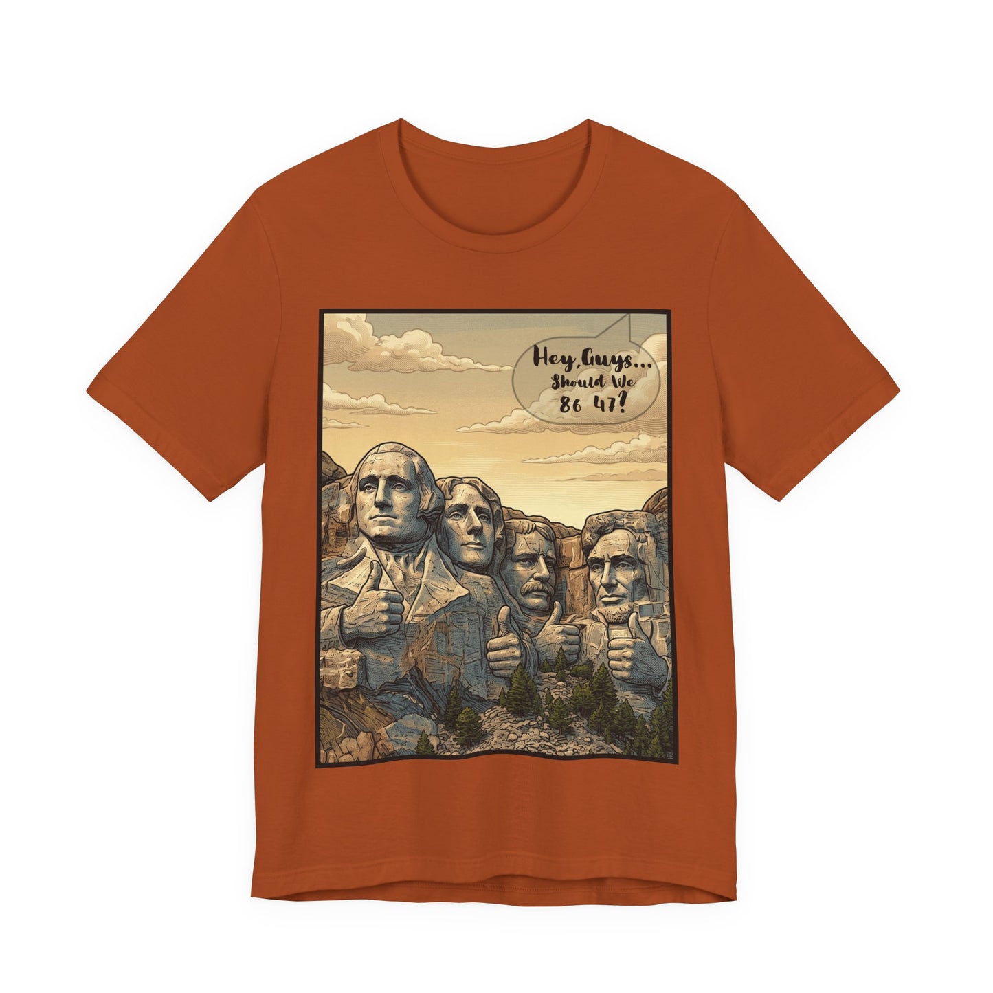 Mount Rushmore Thumbs Up Tee — Vintage Patriotic Graphic T-Shirt - Voice of God