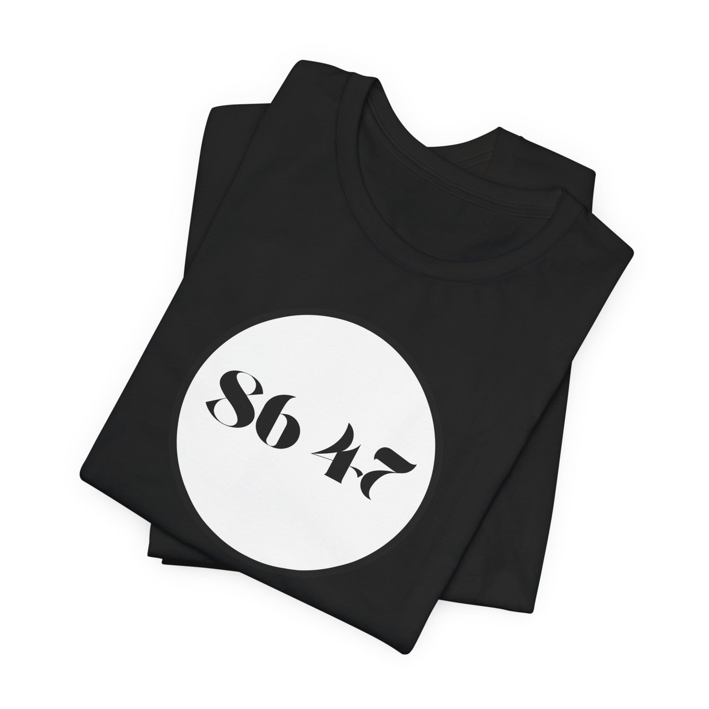 86 47 - Clean, Clear & Concise - Vintage Circle Number Tee — "86 47" Graphic T-Shirt