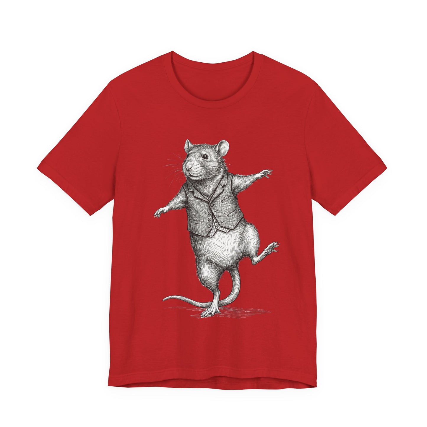 Ratney - "Just a Little Dance!" - Dancing Rat Graphic Tee - Vintage Illustration T-Shirt