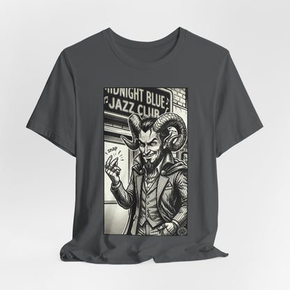 BLZB - Finger Snap Jazz Club Graphic Tee — 'Midnight Blue Jazz Club' Vintage Devil Illustration