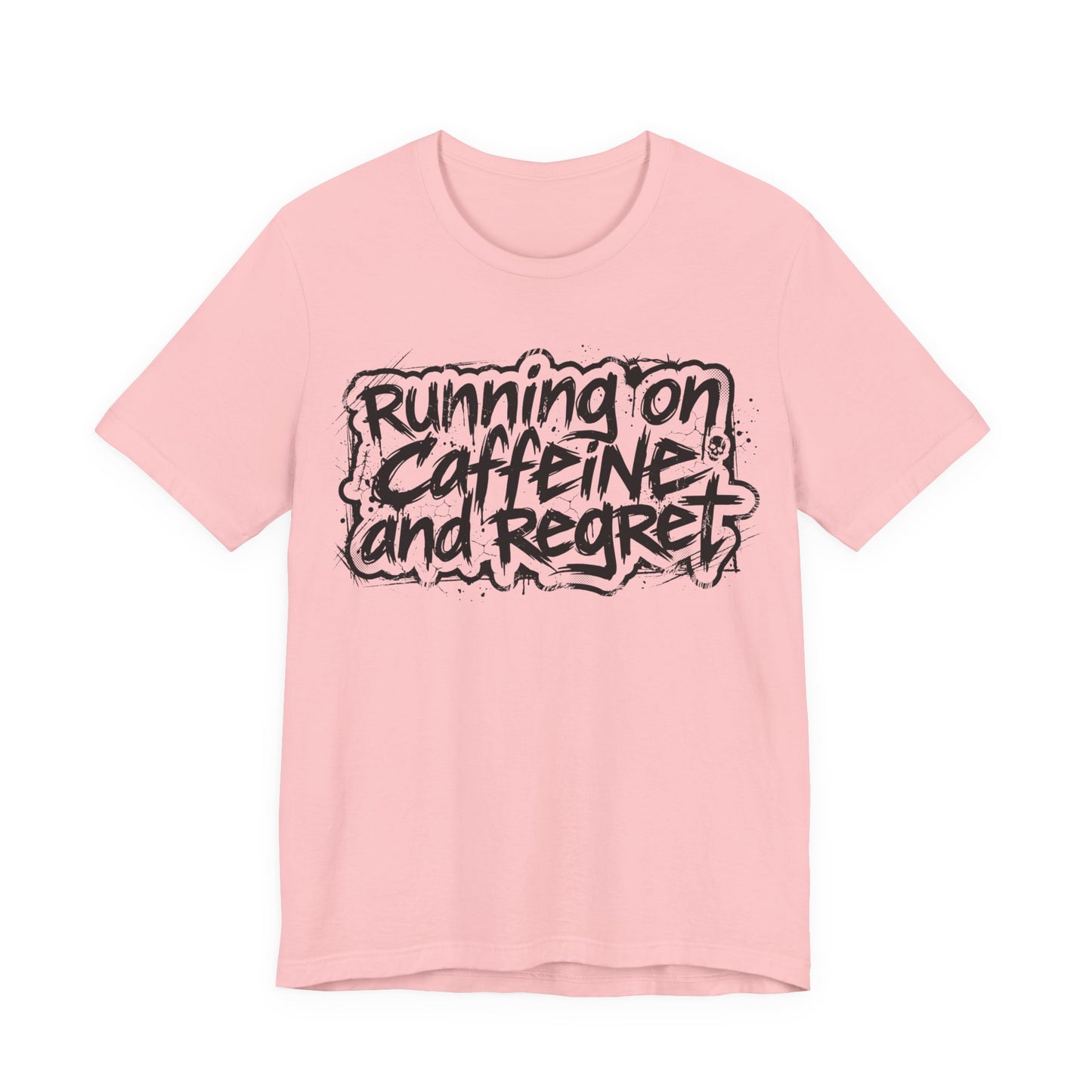 VOID - Running on Caffeine and Regret T-Shirt Version 2 (Horizontal) - Coffee Cat Dark Humor Tee
