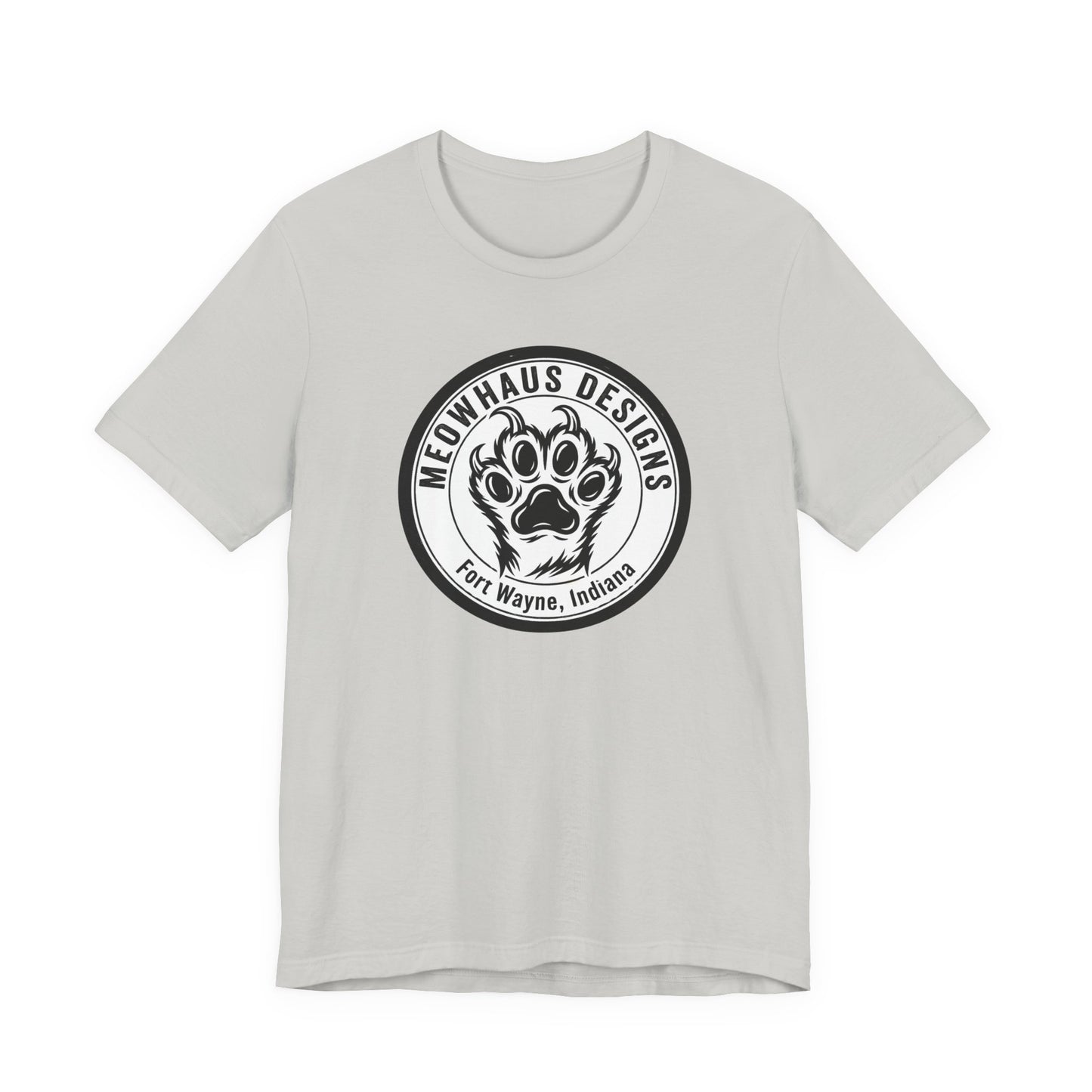 Meowhaus Designs Paw Logo T‑Shirt — Fort Wayne Cat Lover Graphic Tee