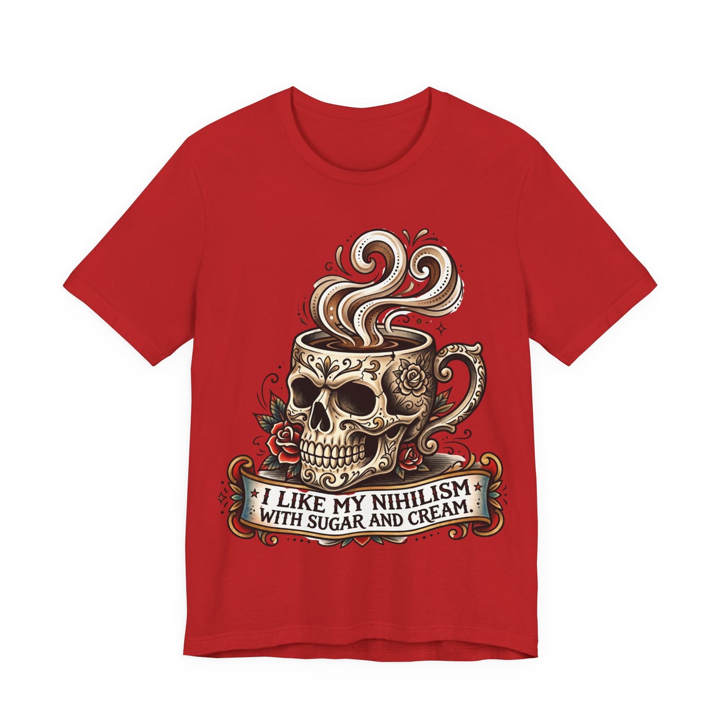 VOID - Skull Coffee Tee — "I Like My Nihilism With Sugar and Cream" Graphic T-Shirt