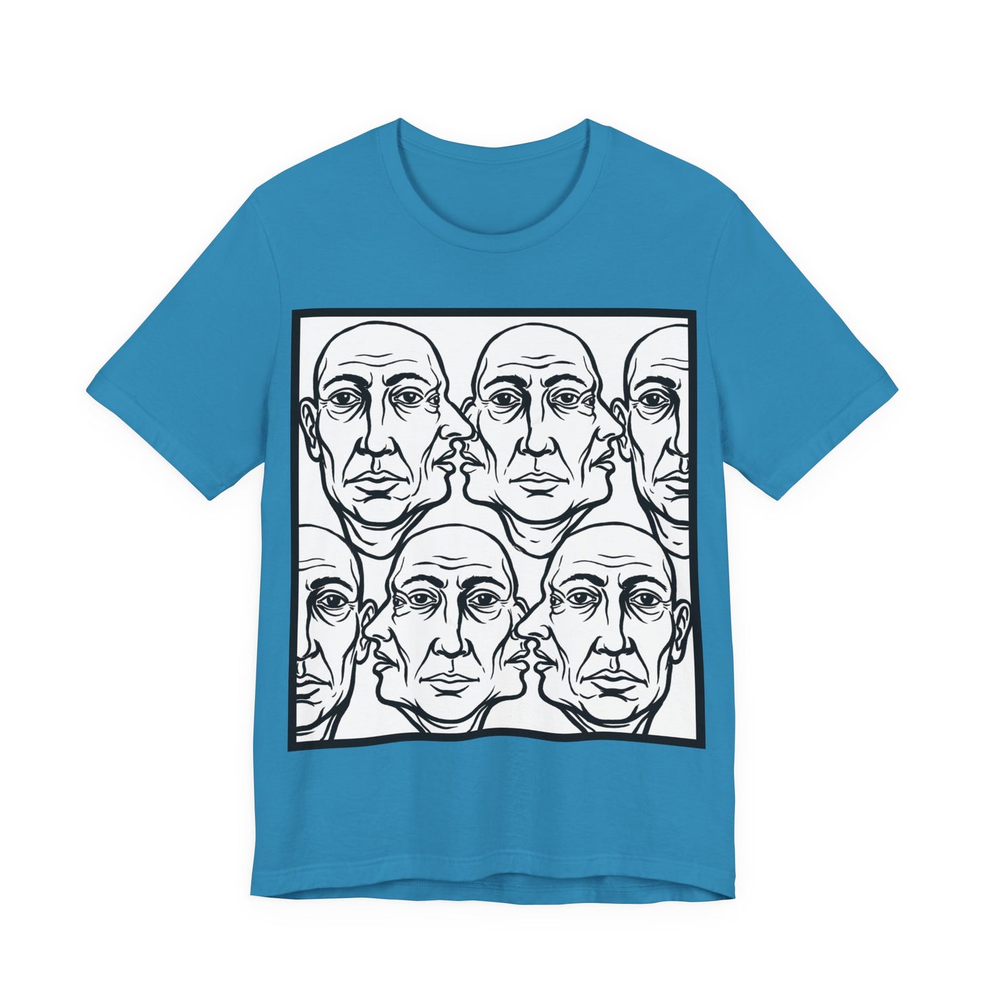 HotGossip - Version 2 - Monochrome Repeating Faces Tee – Abstract Expressionist Portrait T-Shirt