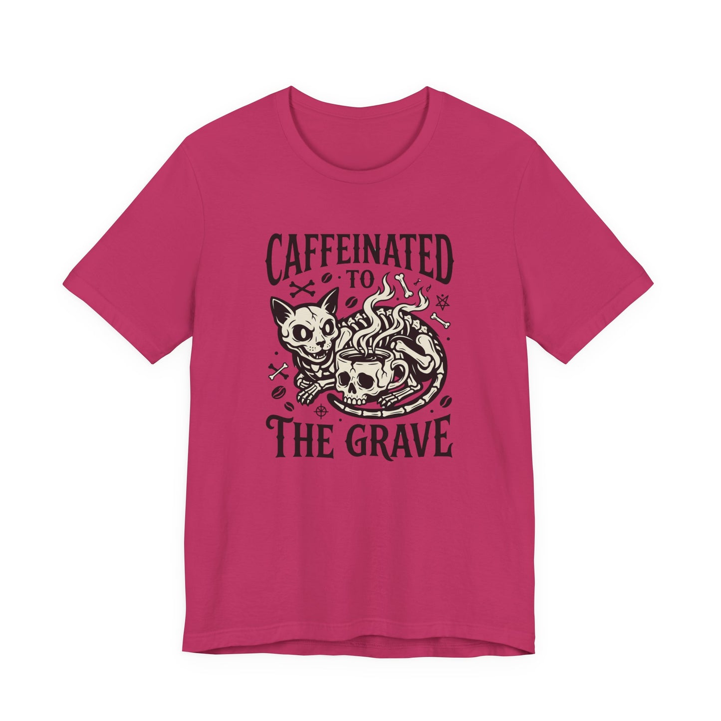 VOID - Caffeinated to the Grave Tee - Coffee Cat Humor Shirt