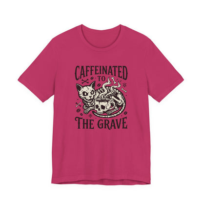 VOID - Caffeinated to the Grave Tee - Coffee Cat Humor Shirt