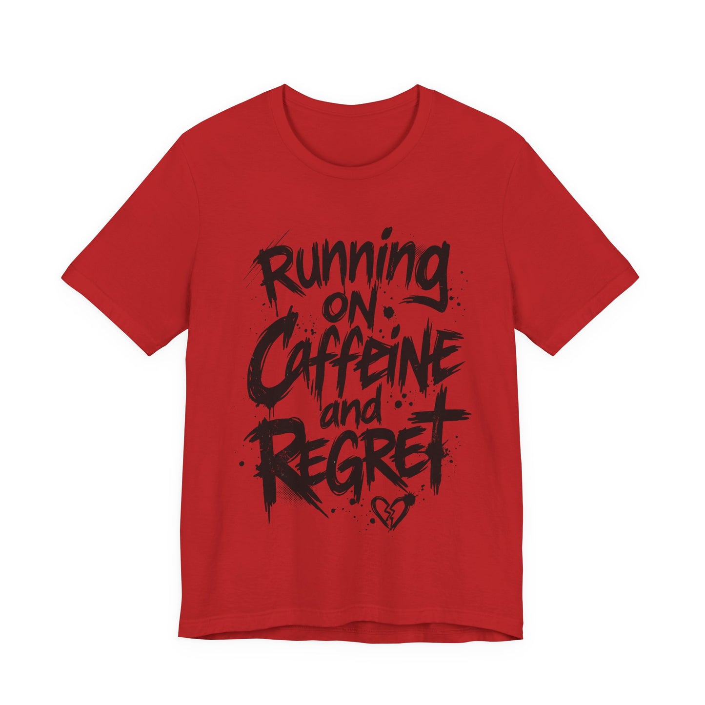 VOID - 'Running on Caffeine and Regret' Version 3 - Coffee Cat Graphic T‑Shirt