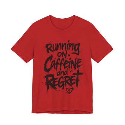 VOID - 'Running on Caffeine and Regret' Version 3 - Coffee Cat Graphic T‑Shirt