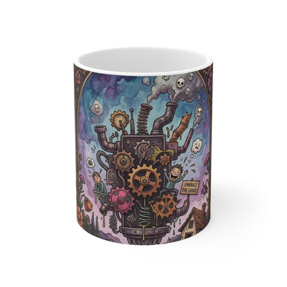 FUN! - 11oz Mug Ambi Handle - Steampunk Magic Machine Mug – “Putting the Fun in Dysfunctional” 11oz