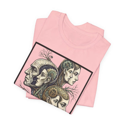 Family of Thought - Crop - Evolution of Minds T-Shirt — Surreal Human Faces Art Tee