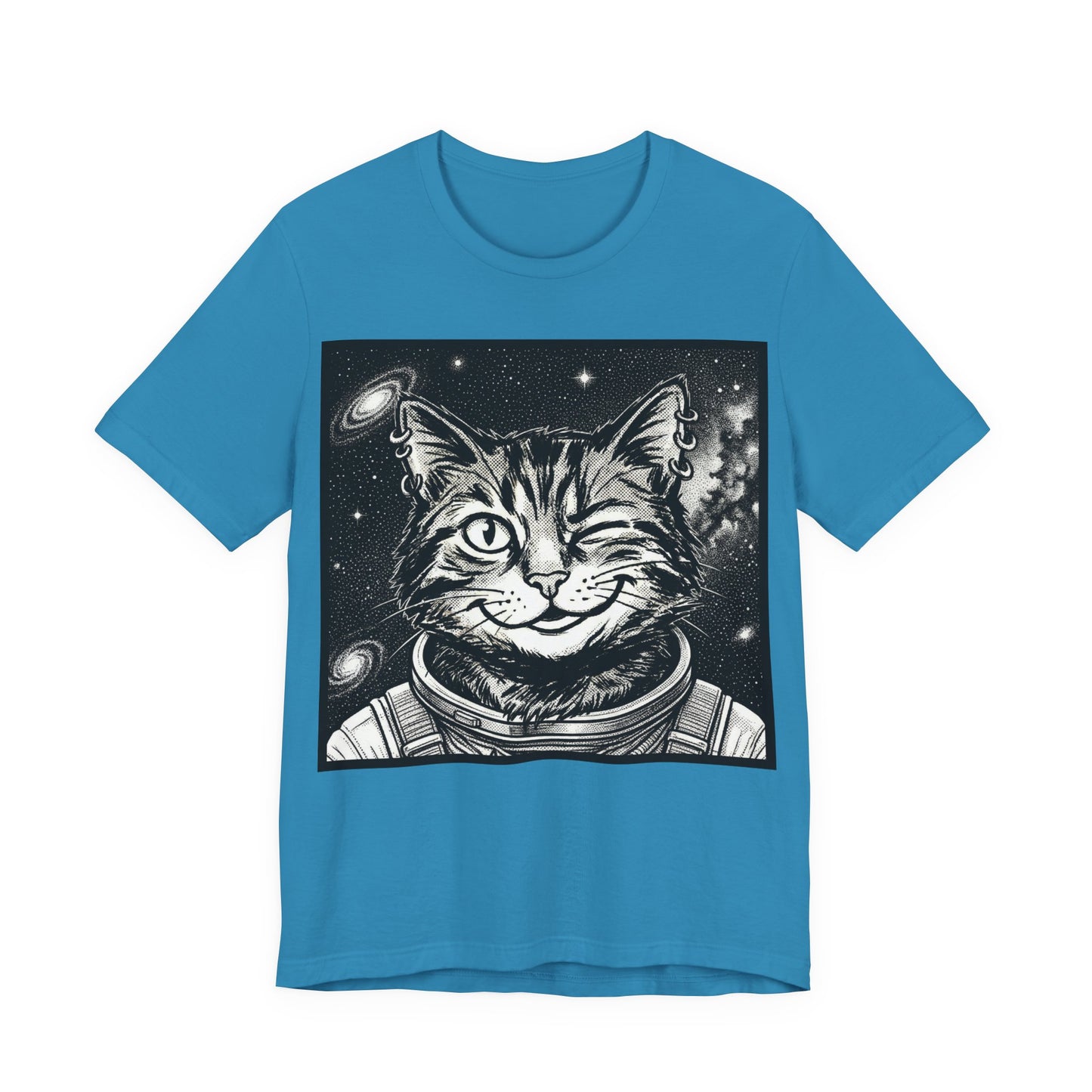 WinkyCat - The Astronaut (NO Gesture) Cat T-Shirt — Winking Space Kitty Graphic Tee