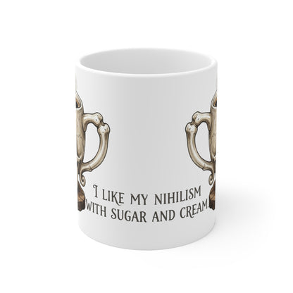 VOID - Skull Coffee Mug — "I Like My Nihilism With Sugar and Cream" 11oz