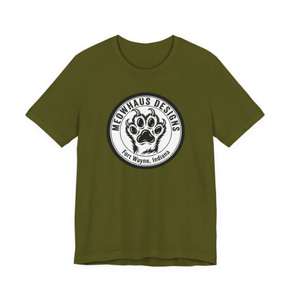 Meowhaus Designs Paw Logo T‑Shirt — Fort Wayne Cat Lover Graphic Tee