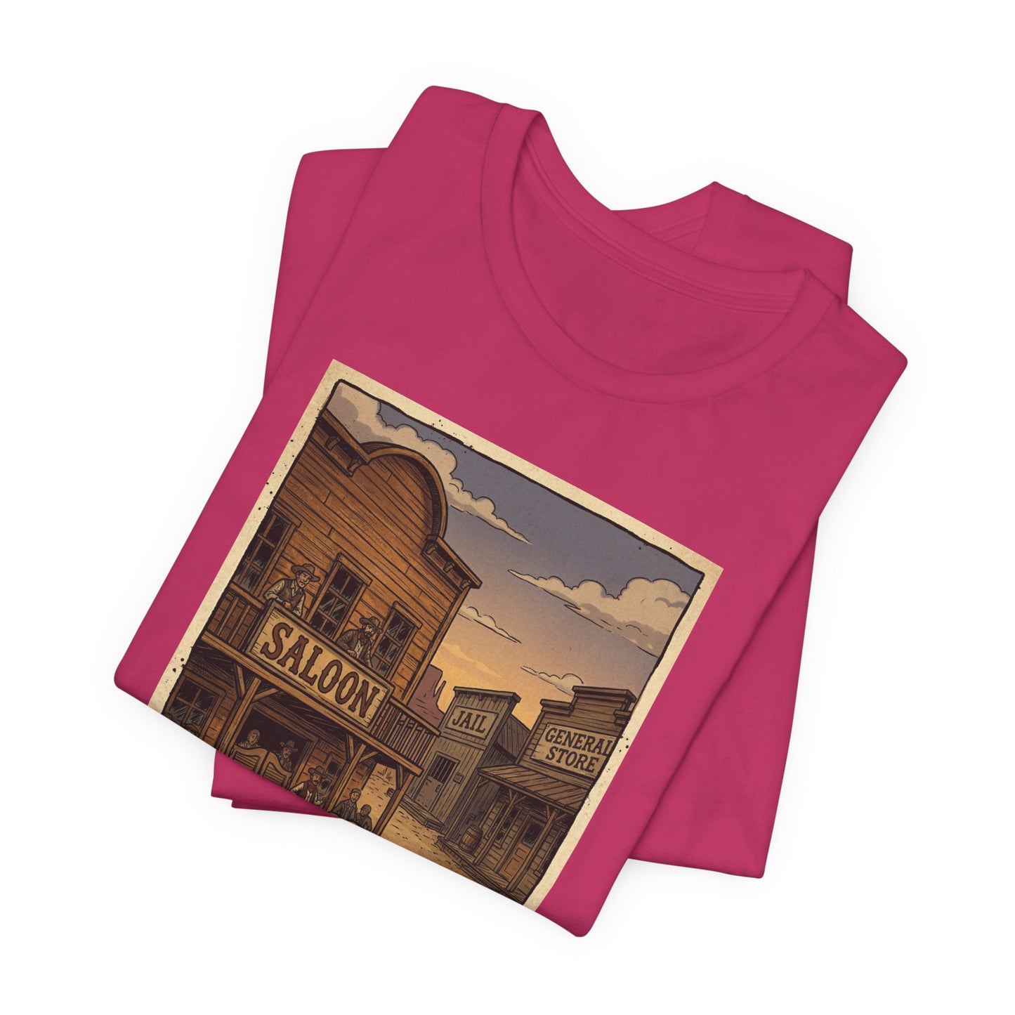 SheriffPaco - Vertical - Chihuahua Sheriff Western Saloon Showdown T-Shirt — Vintage Cowboy Sheriff Puppy Dog Graphic Tee
