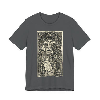 DarkArts Collection - Owl - Gothic Owl Tarot Tee — Vintage Occult Illustration Shirt