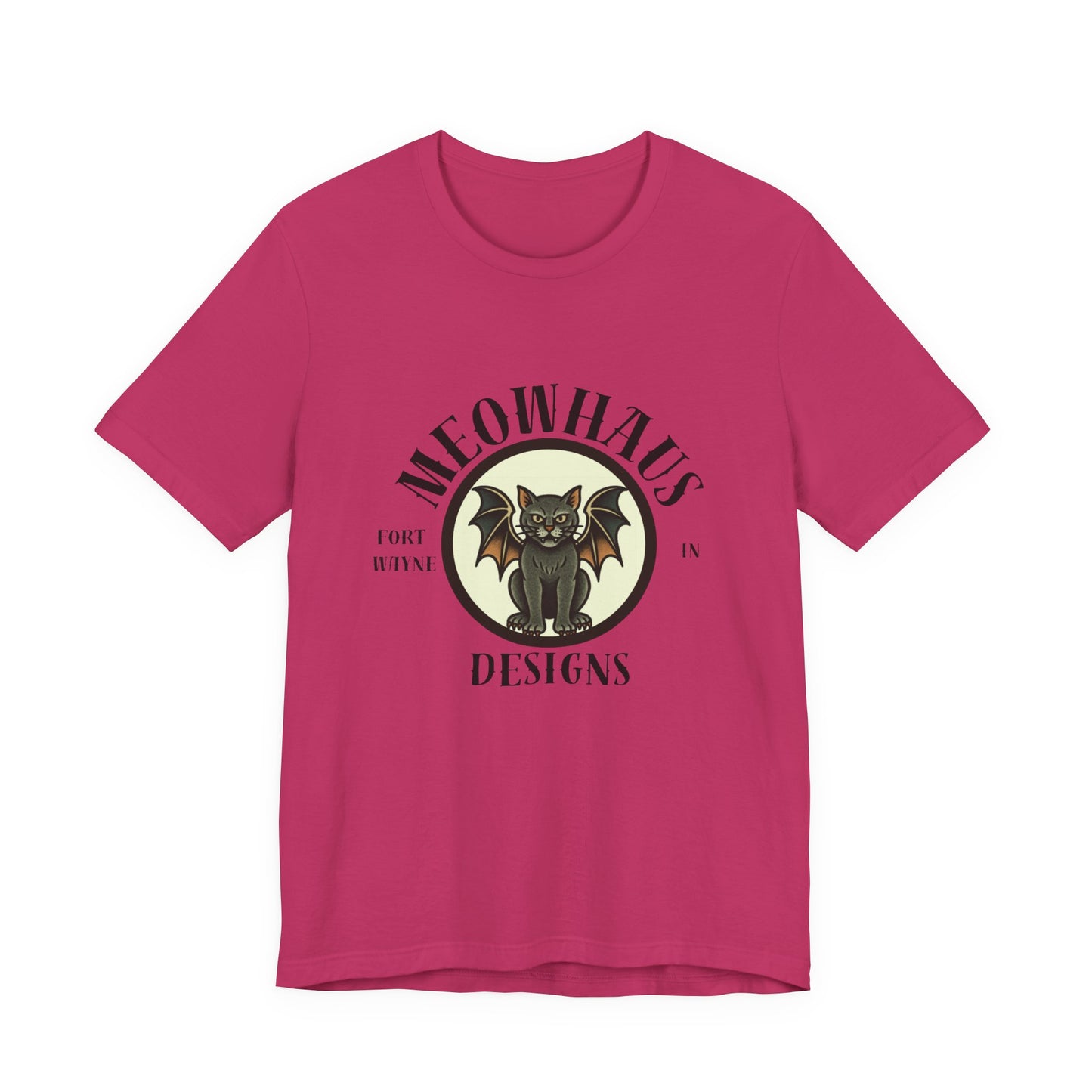 MHD - Emblem - Vintage Tattoo Cat Bat Logo Tee — “Meowhaus Designs” Graphic T-Shirt