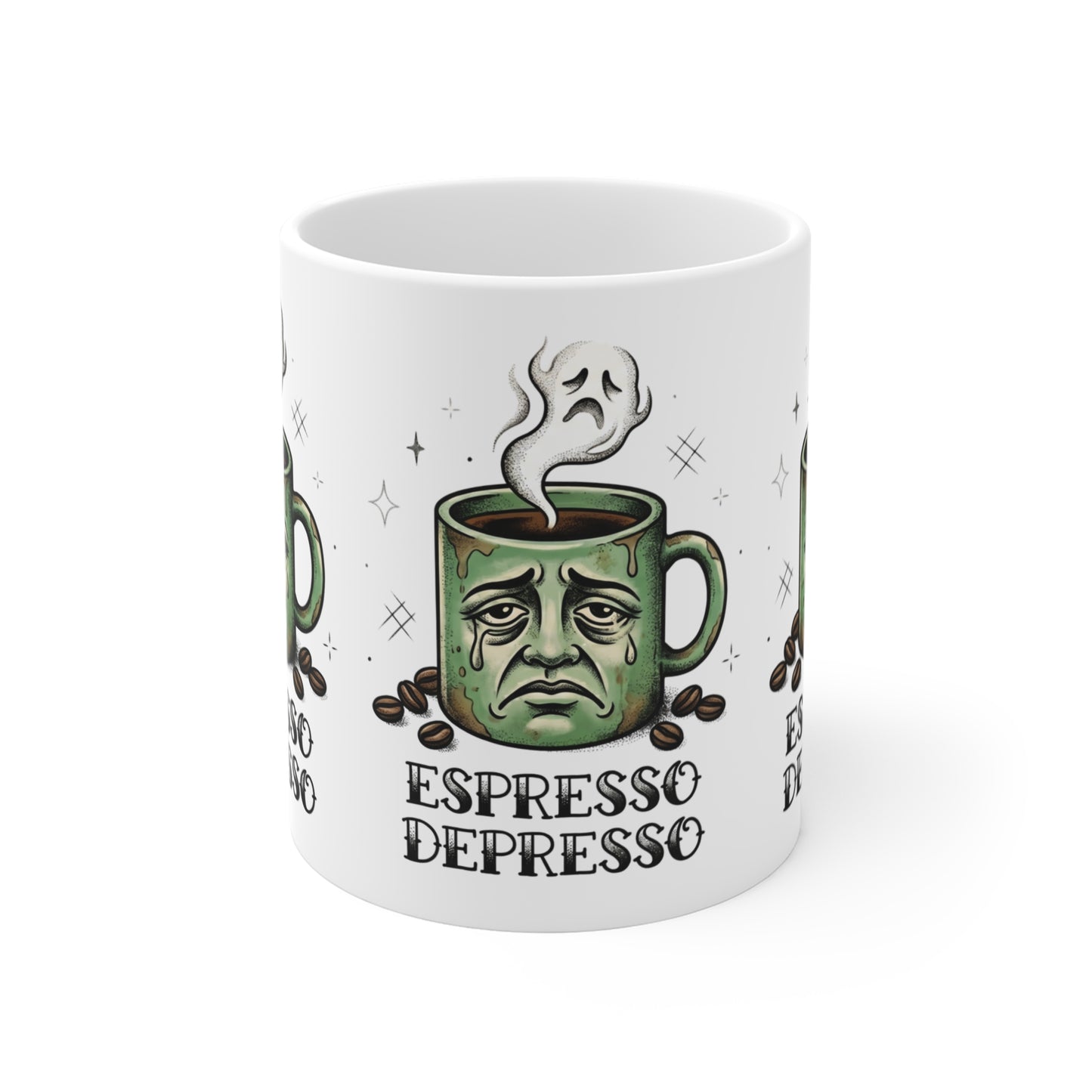 VOID - Espresso Depresso Mug — Funny Coffee Cup with Sad Face Espresso Design