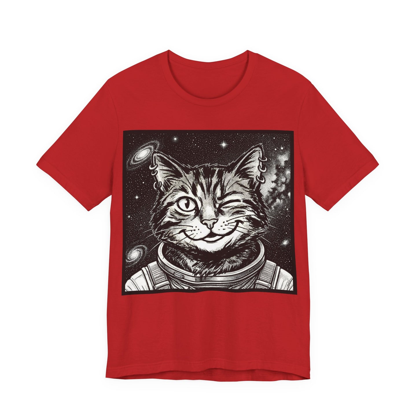 WinkyCat - The Astronaut (NO Gesture) Cat T-Shirt — Winking Space Kitty Graphic Tee