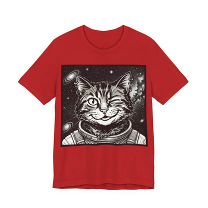 WinkyCat - The Astronaut (NO Gesture) Cat T-Shirt — Winking Space Kitty Graphic Tee