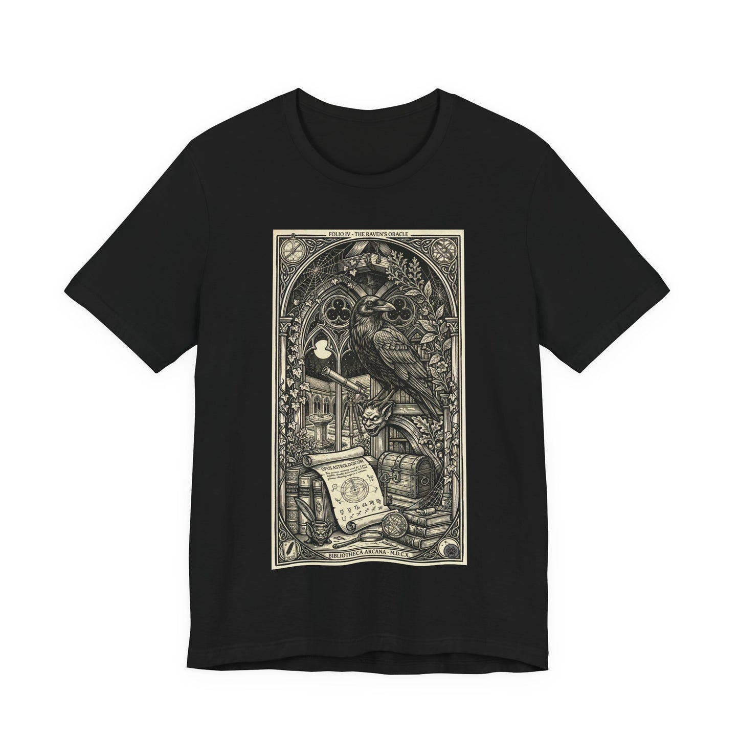 DarkArts Collection - Raven 2 - Raven Grimoire Tee — Gothic Occult Illustration T-Shirt