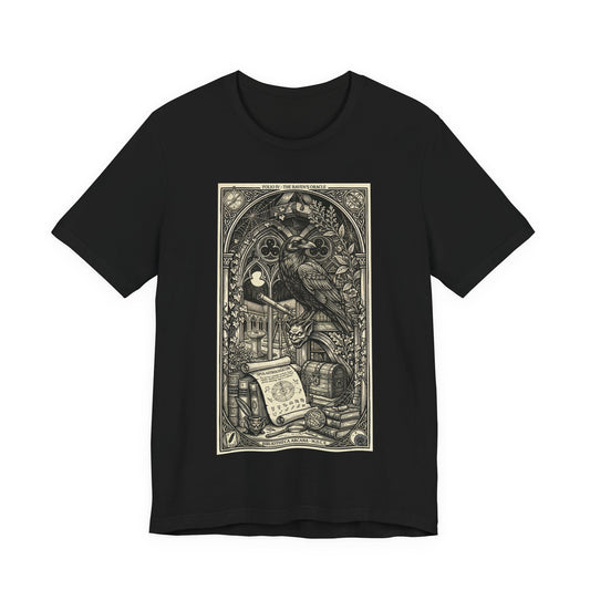 DarkArts Collection - Raven 2 - Raven Grimoire Tee — Gothic Occult Illustration T-Shirt