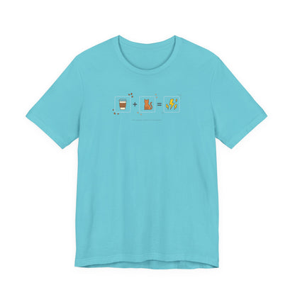 VOID - The Magic Formula - Coffee + Cat = Energy T-Shirt — Cute Cat & Coffee Equation Tee