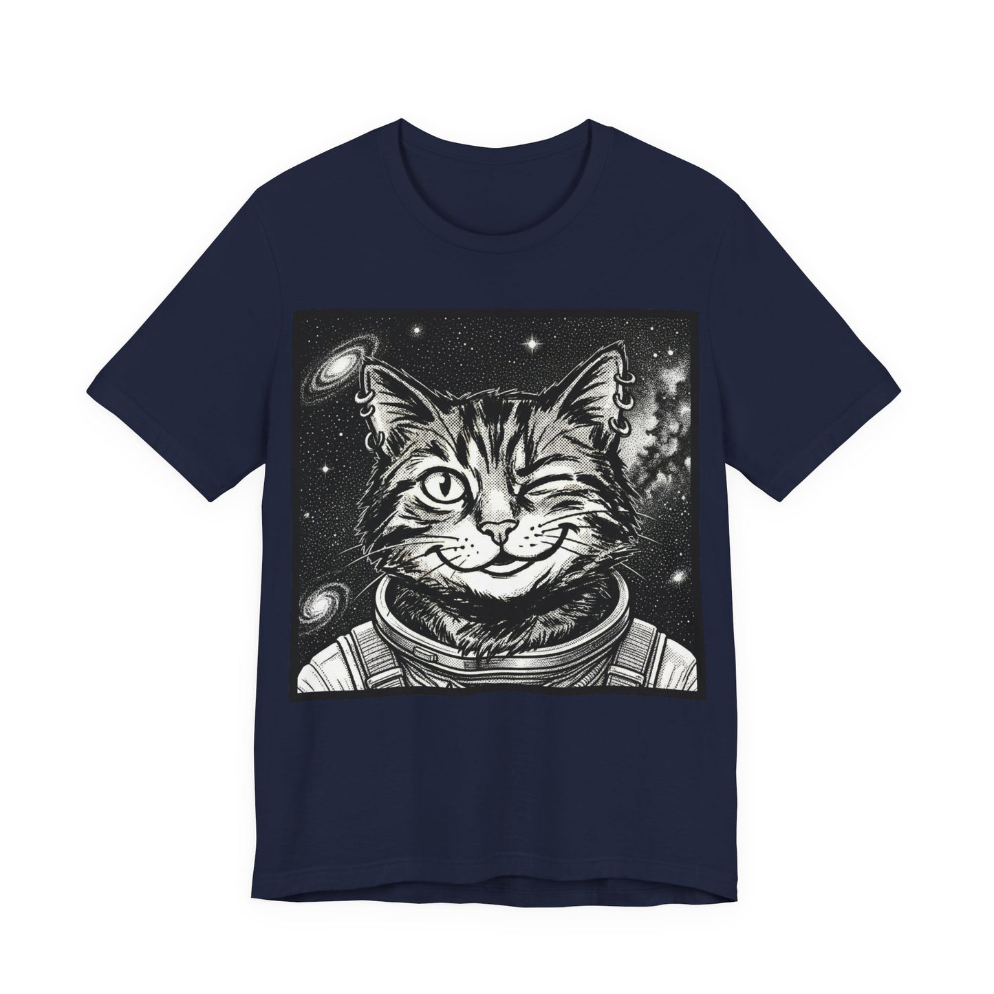 WinkyCat - The Astronaut (NO Gesture) Cat T-Shirt — Winking Space Kitty Graphic Tee