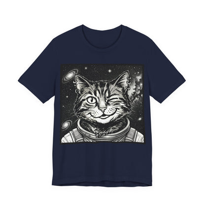 WinkyCat - The Astronaut (NO Gesture) Cat T-Shirt — Winking Space Kitty Graphic Tee