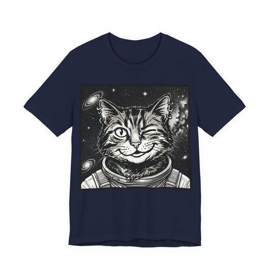 WinkyCat - The Astronaut (NO Gesture) Cat T-Shirt — Winking Space Kitty Graphic Tee