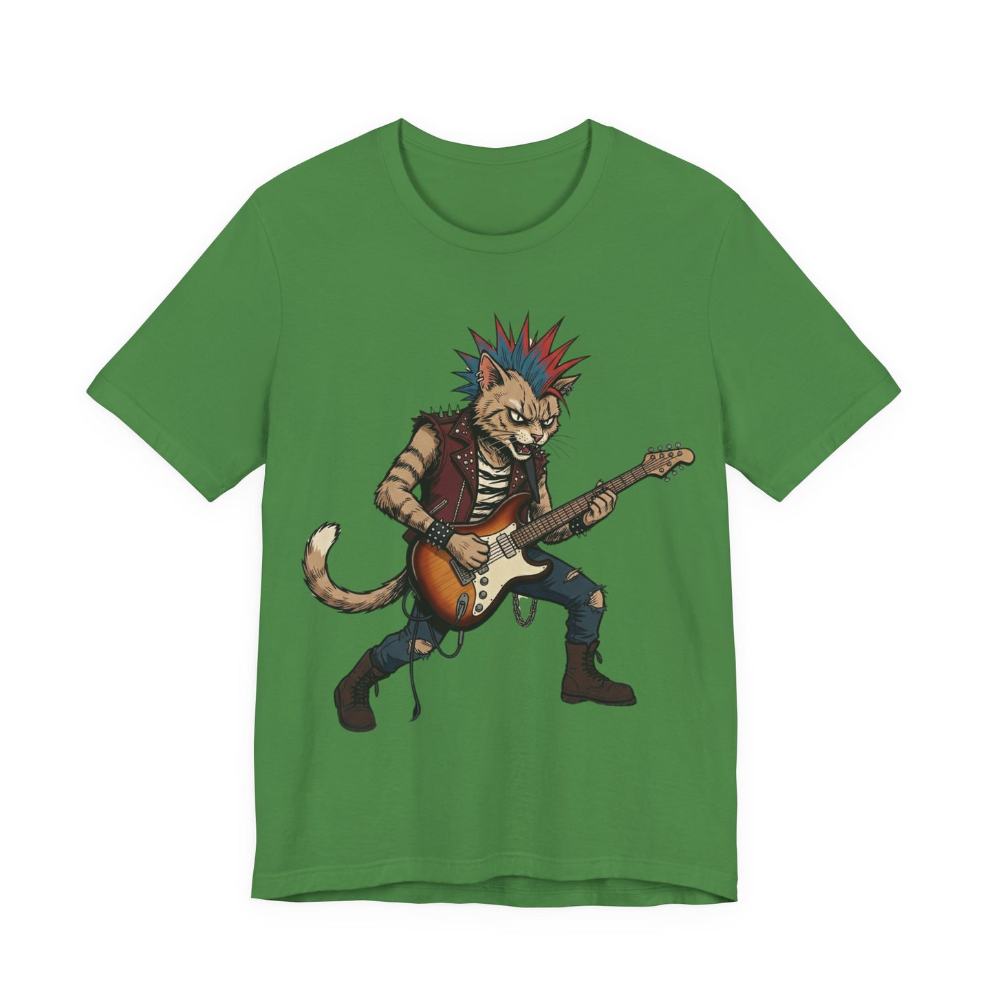 PunkCat - Punk Rock Cat Guitar T-Shirt