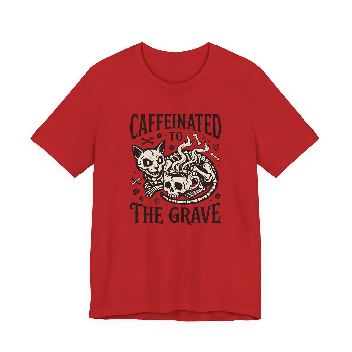 VOID - Caffeinated to the Grave Tee - Coffee Cat Humor Shirt