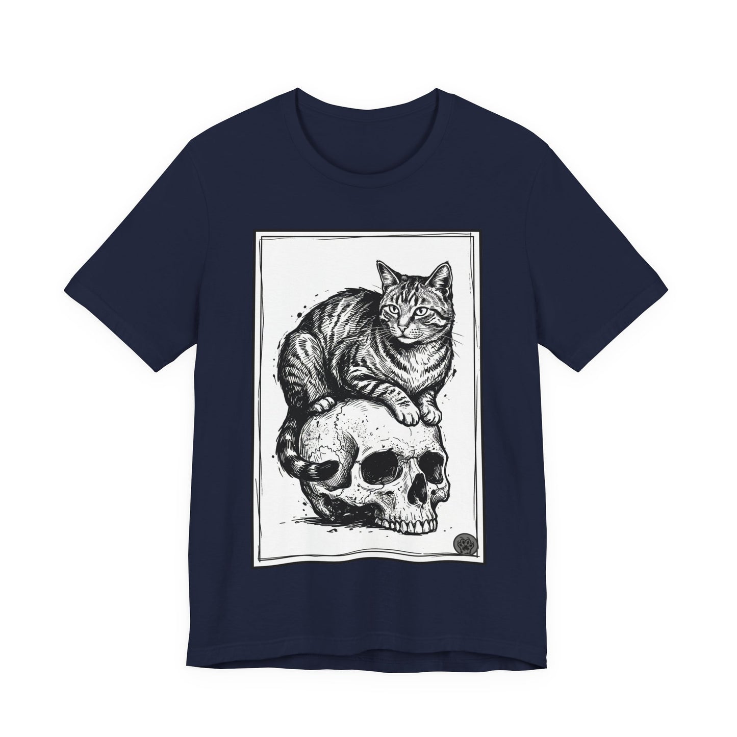 DarkArts Collection - Cat & Skull 2 T‑Shirt — Gothic Cat Skull Graphic Tee