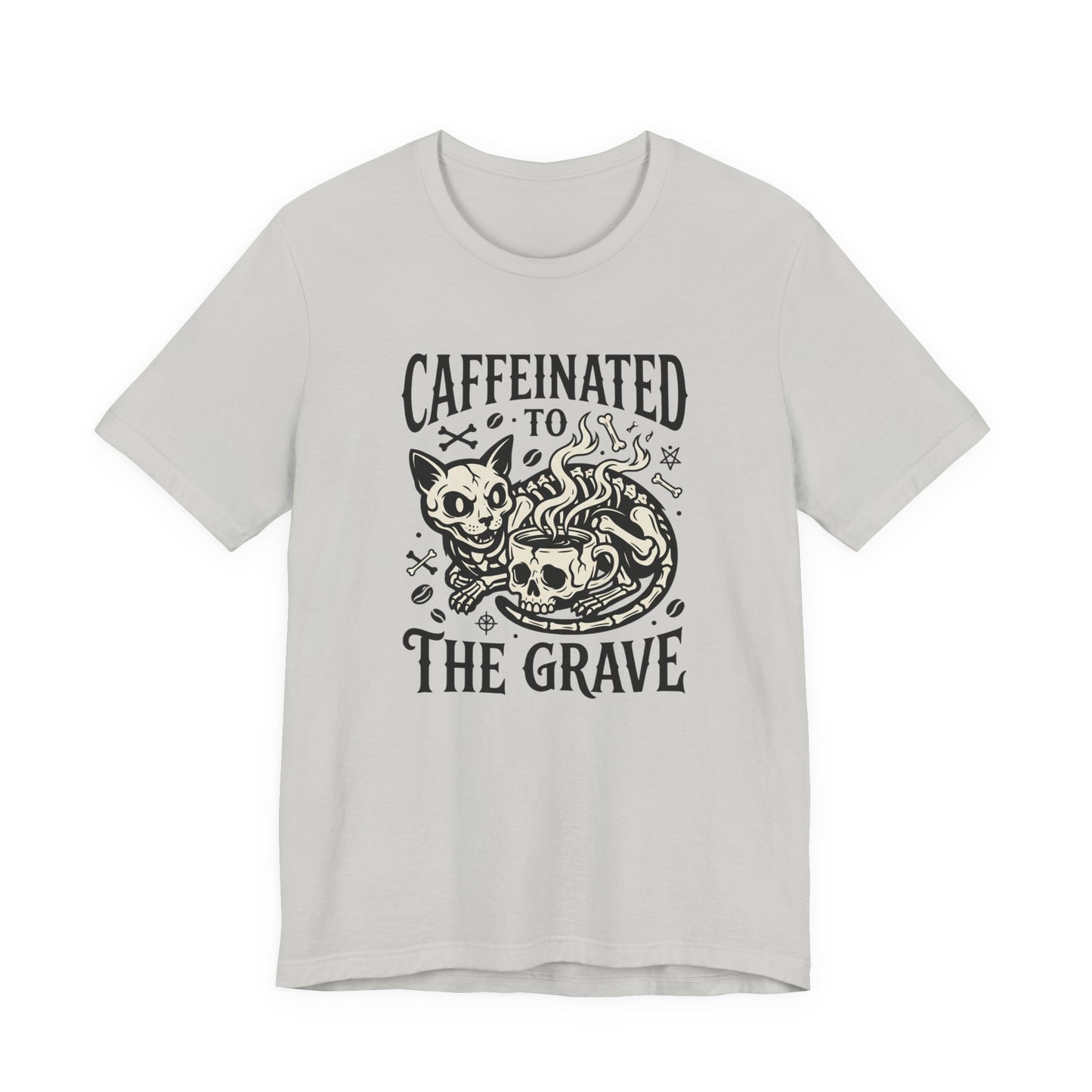 VOID - Caffeinated to the Grave Tee - Coffee Cat Humor Shirt