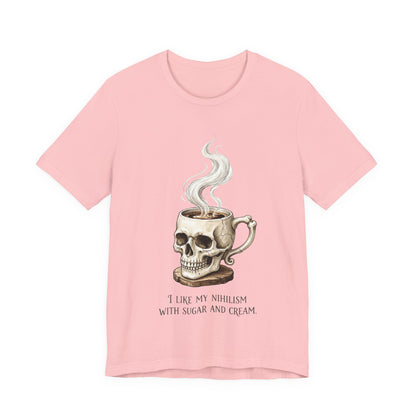 VOID - Tattoo Skull Coffee Tee — "I Like My Nihilism With Sugar and Cream" Graphic T-Shirt