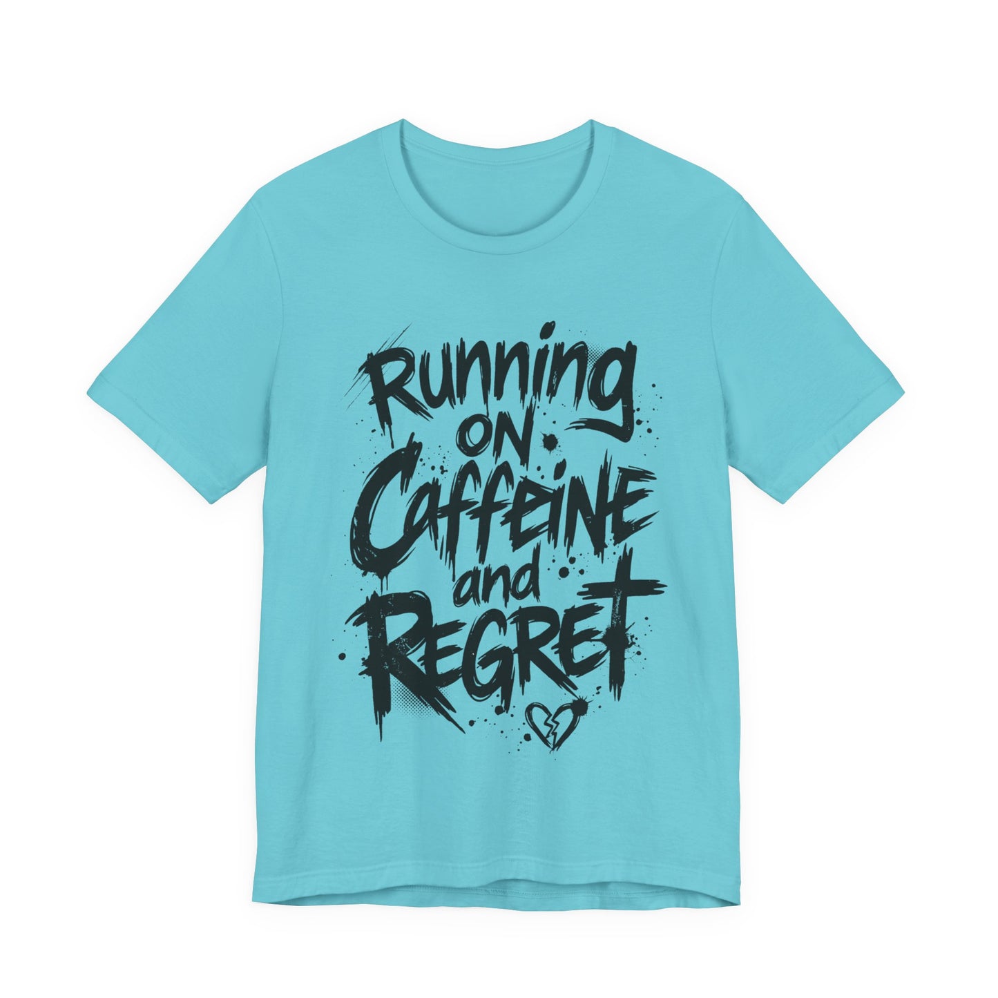 VOID - 'Running on Caffeine and Regret' Version 3 - Coffee Cat Graphic T‑Shirt