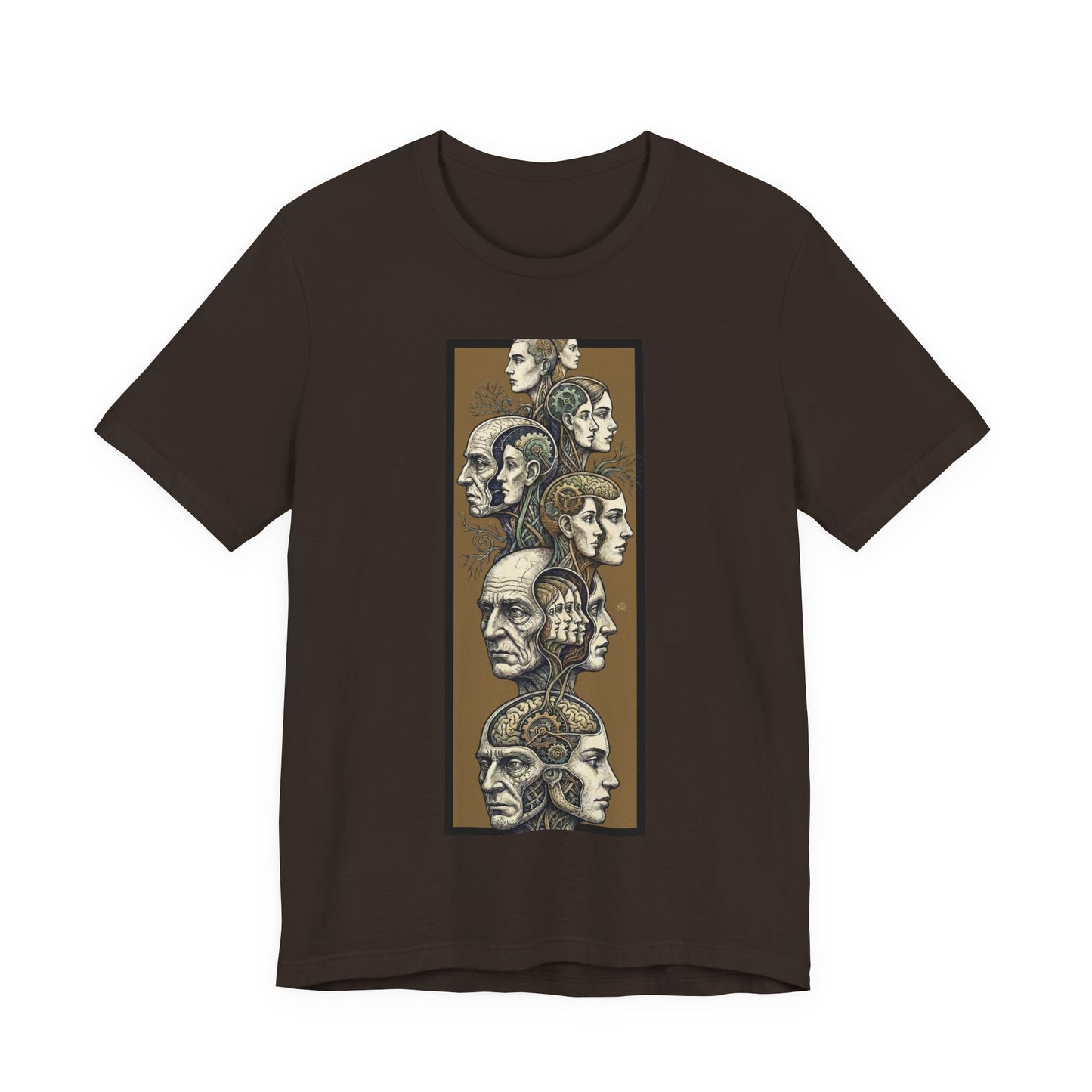 Family of Thought - Gold - Anatomical Heads Vertical Collage T-Shirt