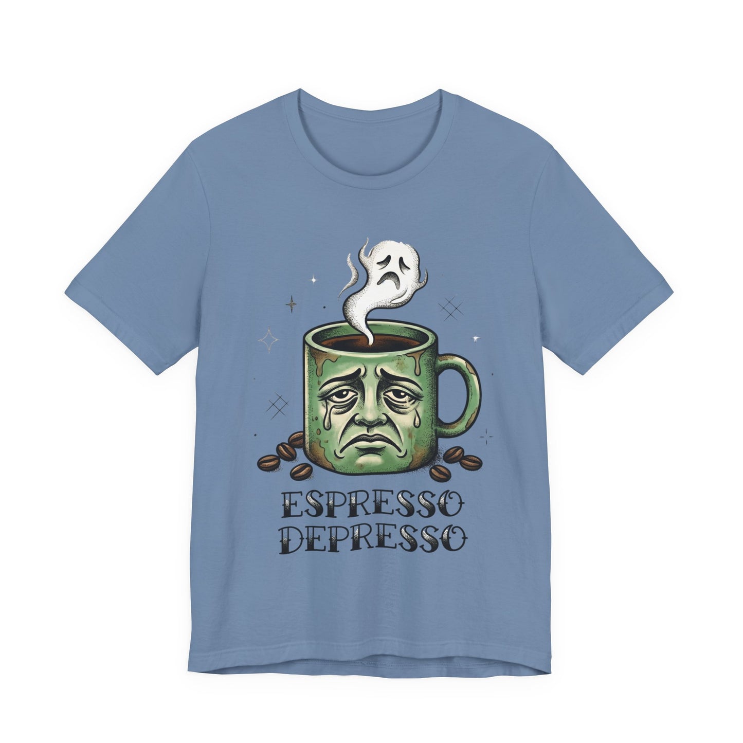 VOID - Espresso Depresso Coffee Tee – Funny Sad Coffee Mug T-Shirt