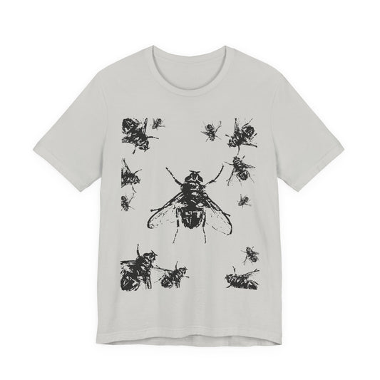 Flies Flies Flies! Graphic Tee — Rock'n'Roll Insect Illustration T-Shirt
