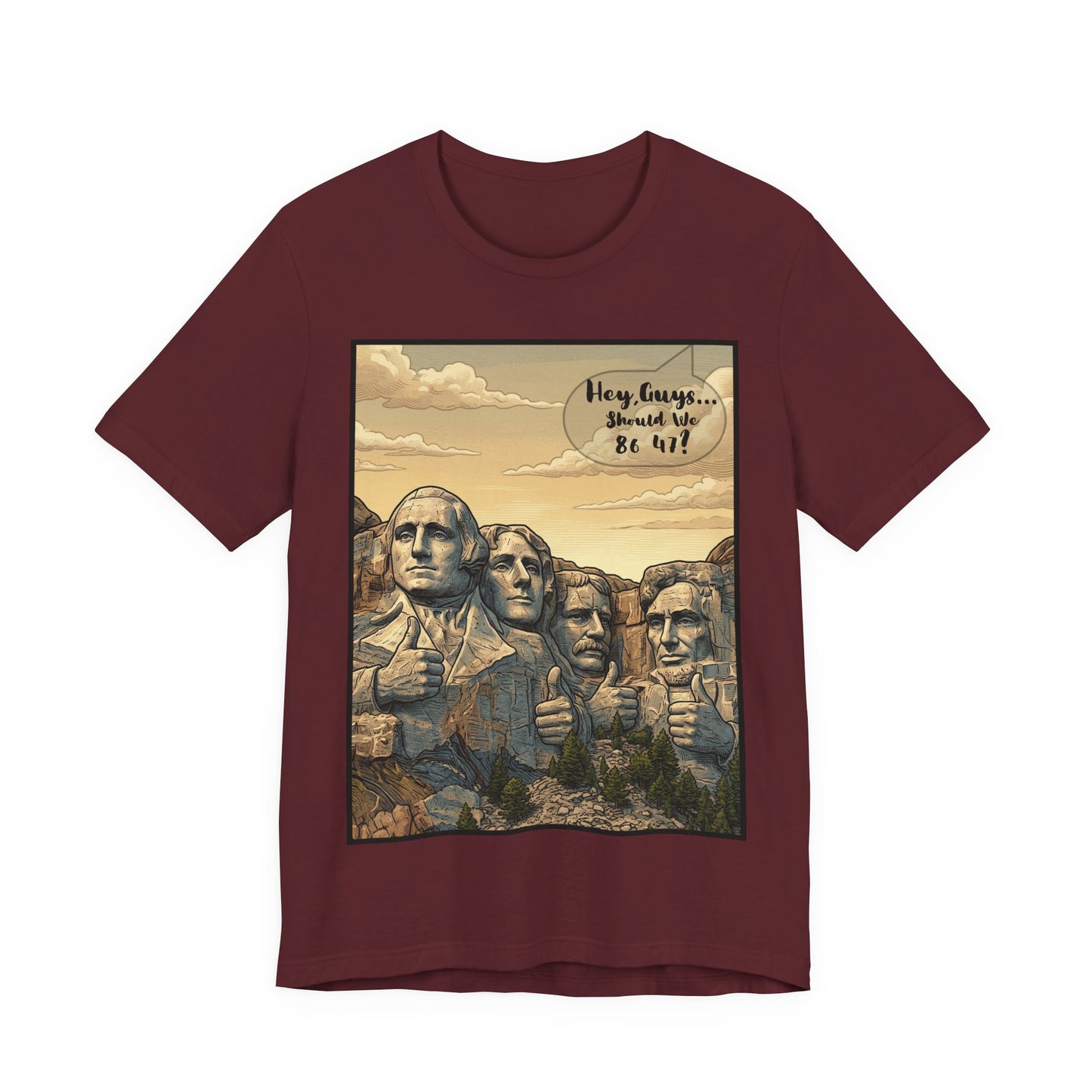 Mount Rushmore Thumbs Up Tee — Vintage Patriotic Graphic T-Shirt - Voice of God