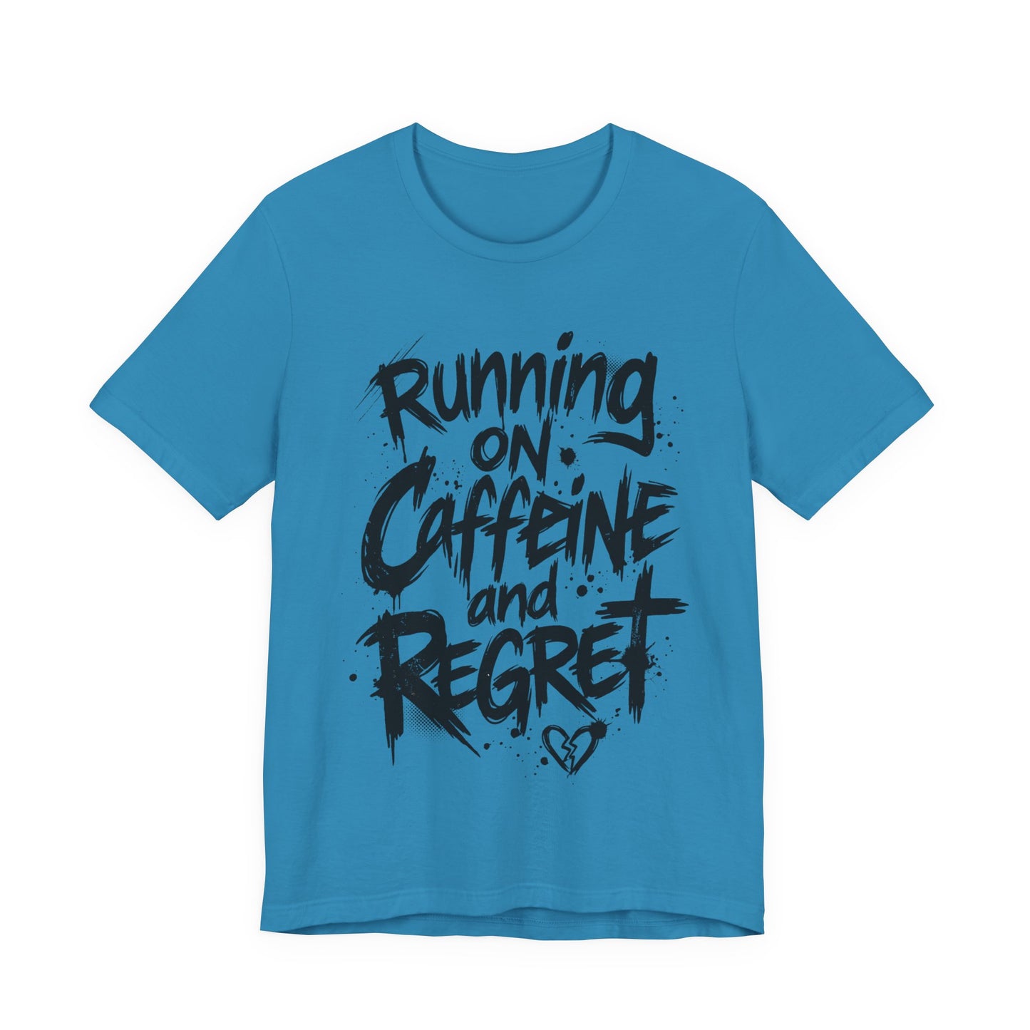 VOID - 'Running on Caffeine and Regret' Version 3 - Coffee Cat Graphic T‑Shirt