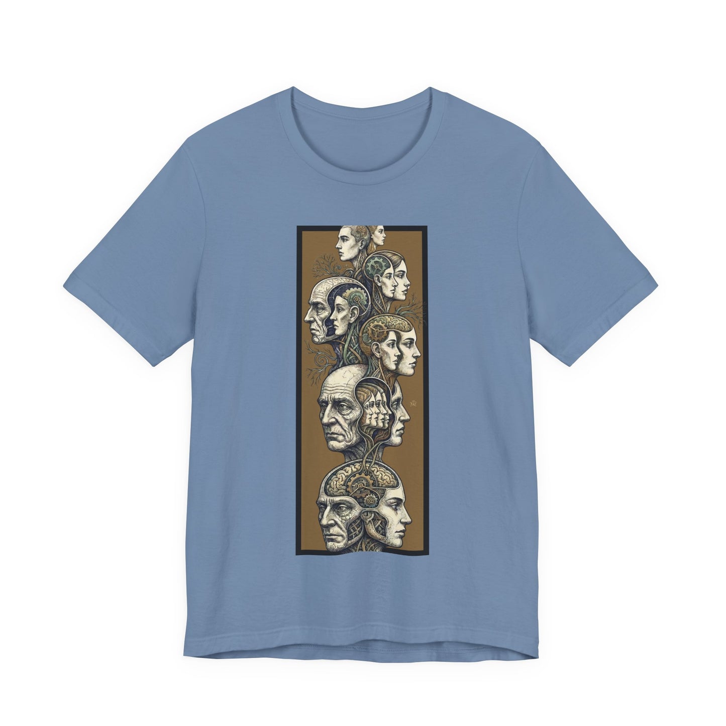 Family of Thought - Gold - Anatomical Heads Vertical Collage T-Shirt