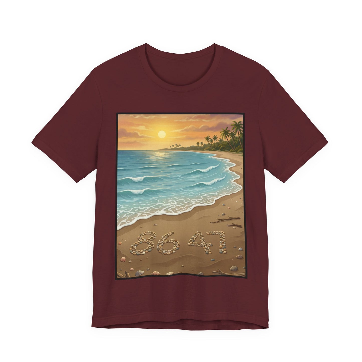 Another Nice Day At The Beach - Vertical - Beach Sunset Tee — Coastal Tropical Shoreline Graphic T‑Shirt