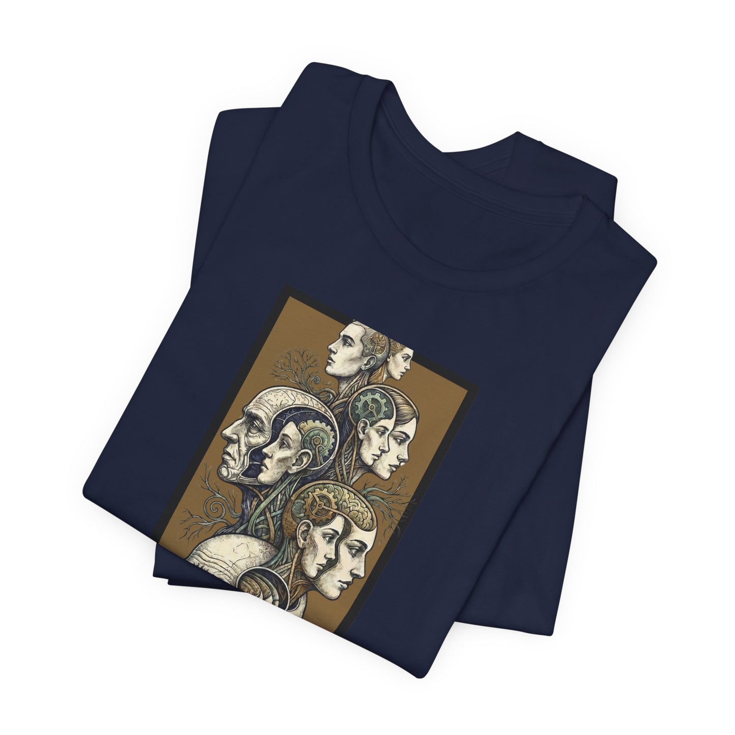 Family of Thought - Gold - Anatomical Heads Vertical Collage T-Shirt