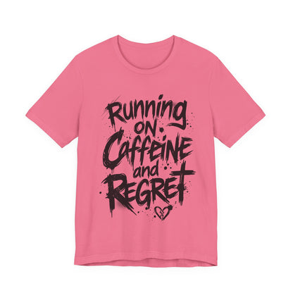 VOID - 'Running on Caffeine and Regret' Version 3 - Coffee Cat Graphic T‑Shirt